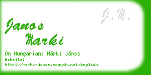 janos marki business card